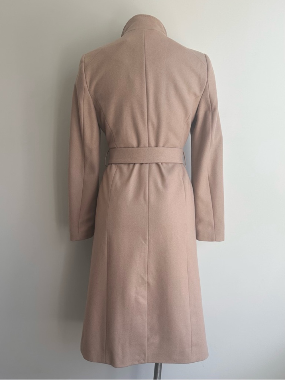 TED BAKER London Rose Midi Length Belted Wool Wrap Coat in Camel Ted 2 US 6 NWT - Picture 11 of 13